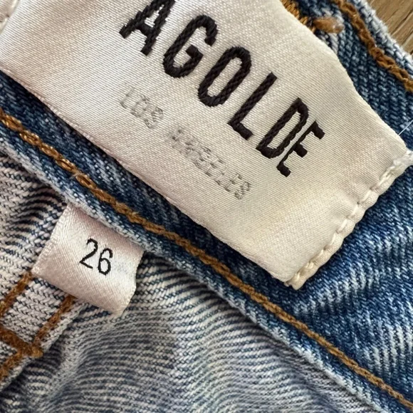 AGOLDE 90’s Crop JeanRaw Frayed Hems 100% Cotton Rigid High Rise 26